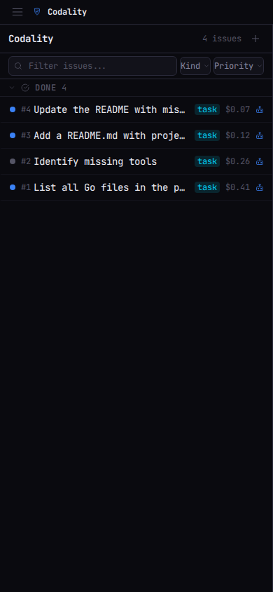 Codality issue tracker on mobile
